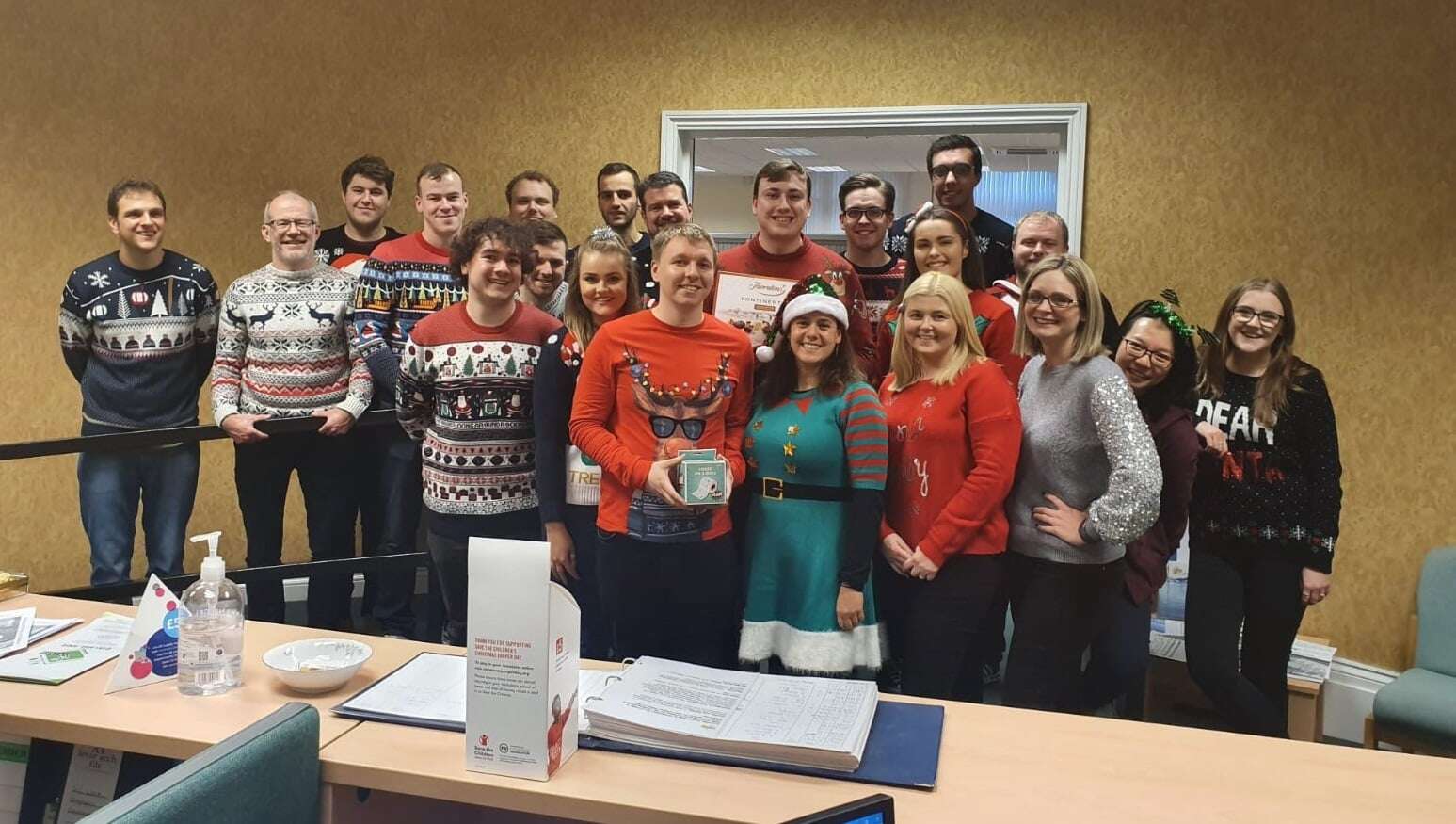 Crowder team in Christmas jumpers