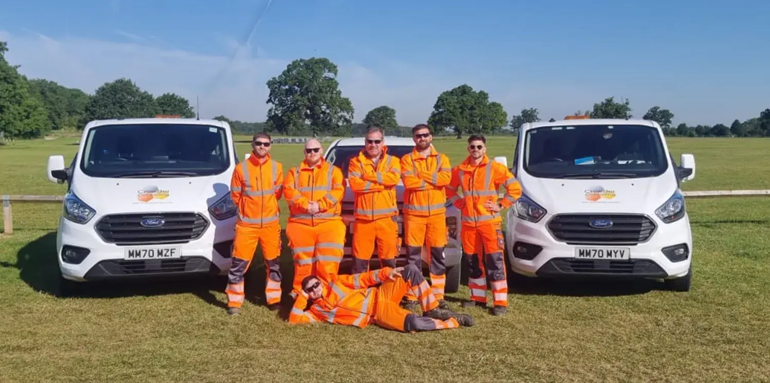 Crowder's team of engineers that worked on leakage detection projects. 